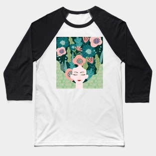 Plant Mom Plant Lady colorful plant design Baseball T-Shirt